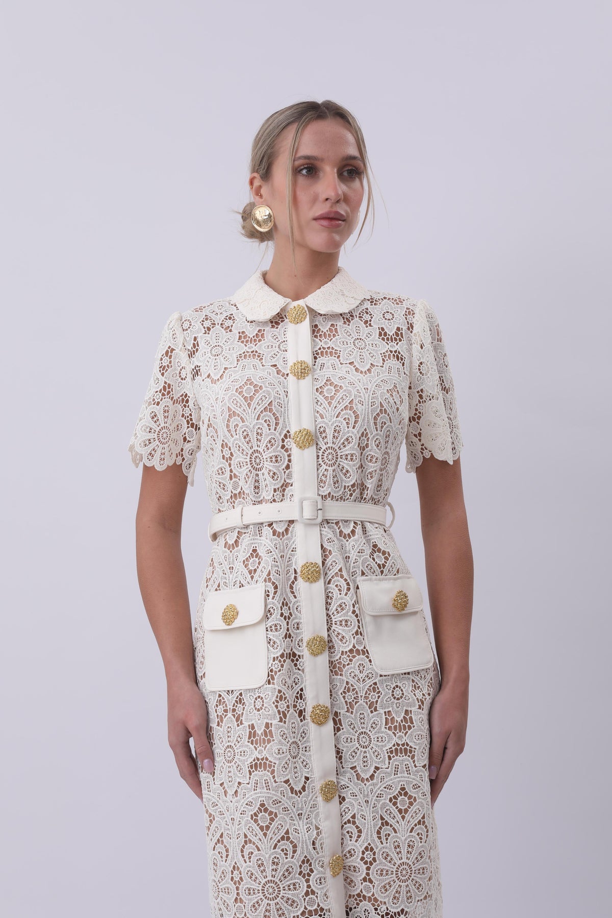 Vintage Lace Elegance Midi Dress