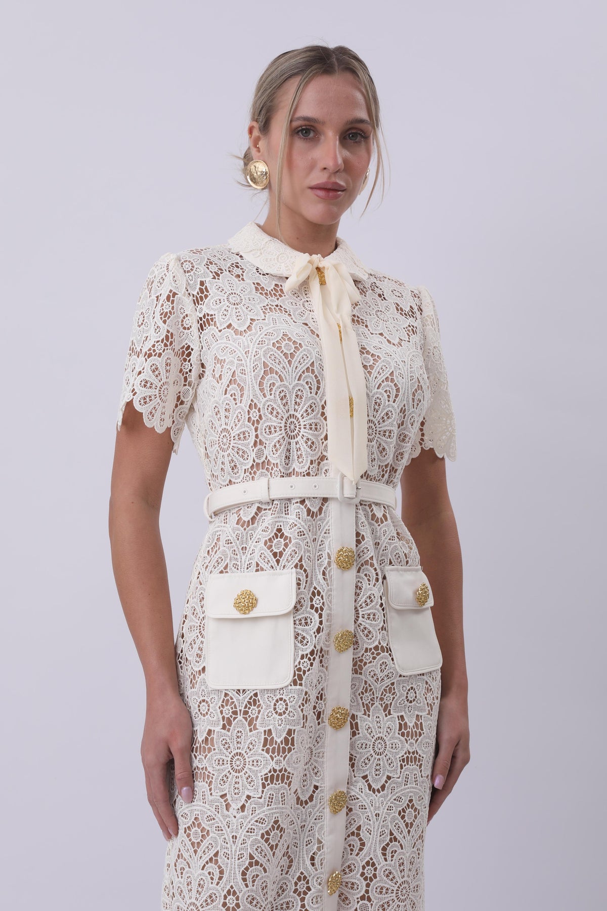 Vintage Lace Elegance Midi Dress