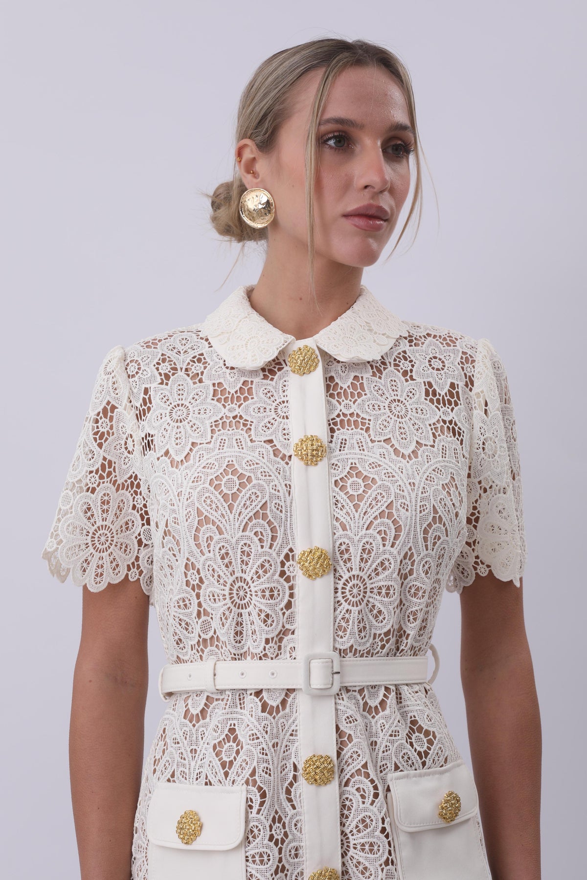 Vintage Lace Elegance Midi Dress