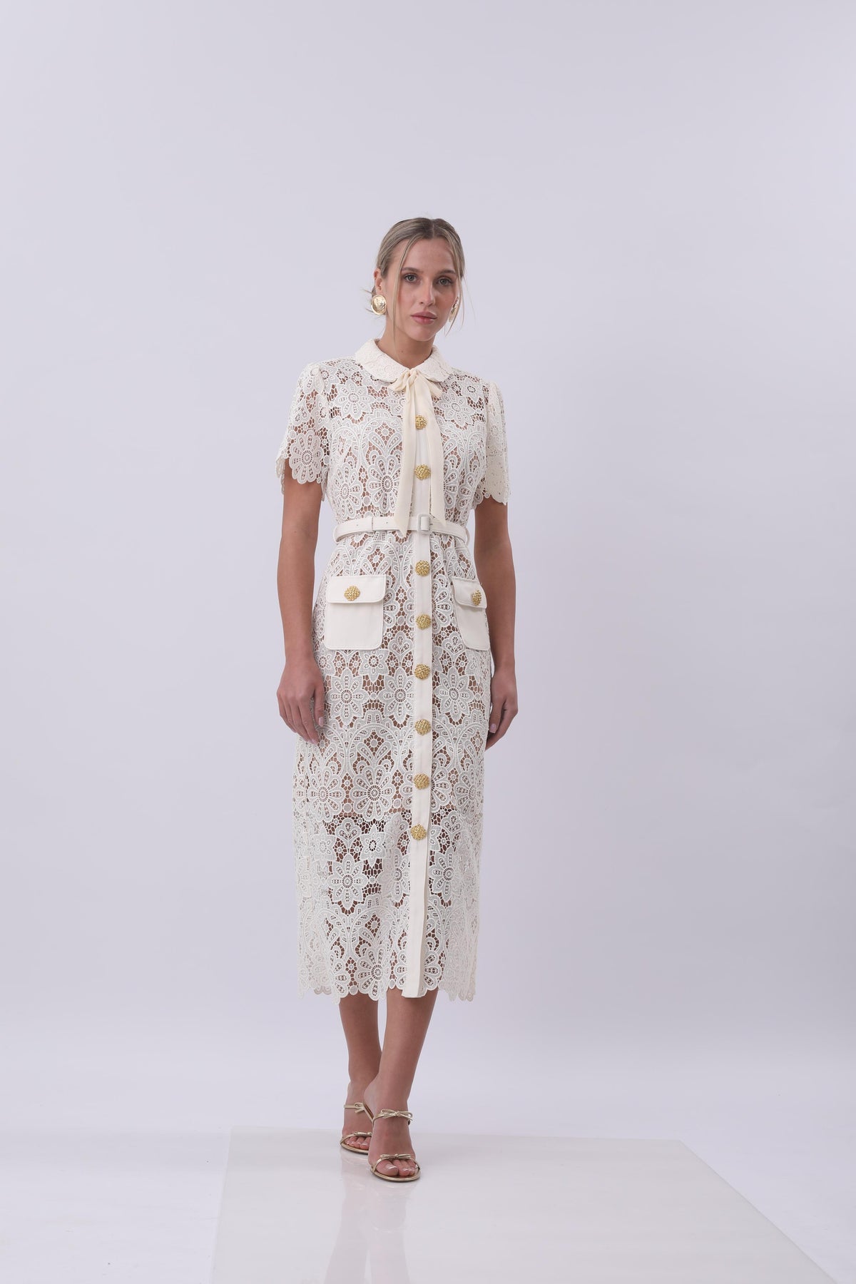 Vintage Lace Elegance Midi Dress