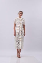 Vintage Lace Elegance Midi Dress