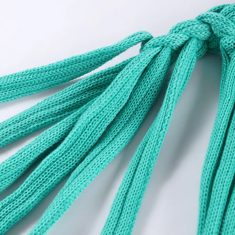 Emerald Knit Backless Halter Maxi Dress