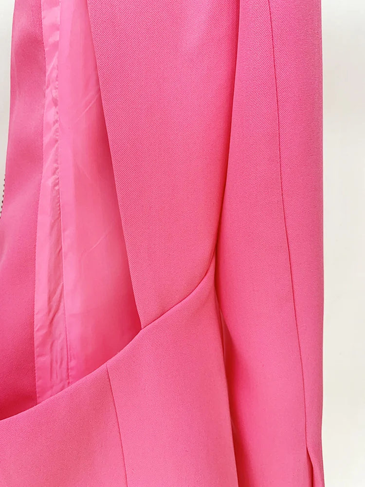 Rhinestone Backless Blazer Dress