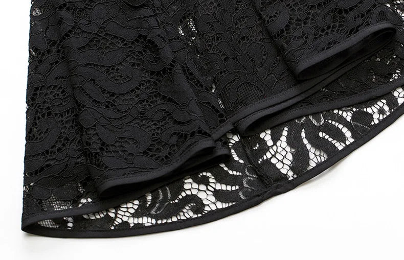 Elegant Black Lace Sleeve Blazer Dress