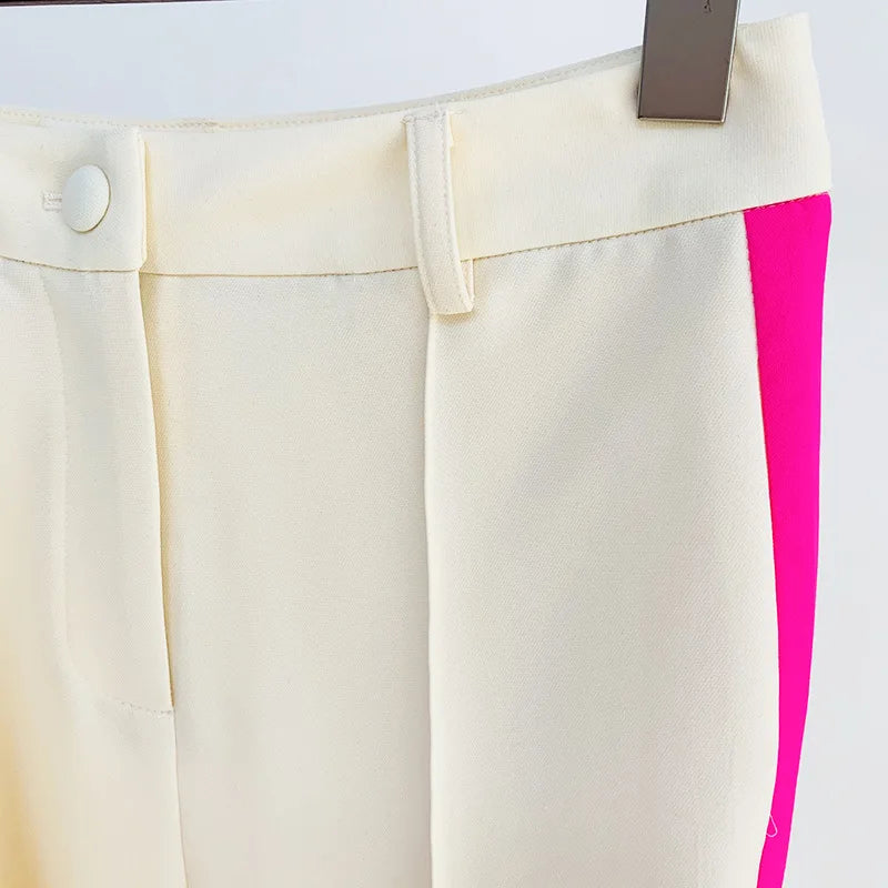 Color Block Blazer Suit Set