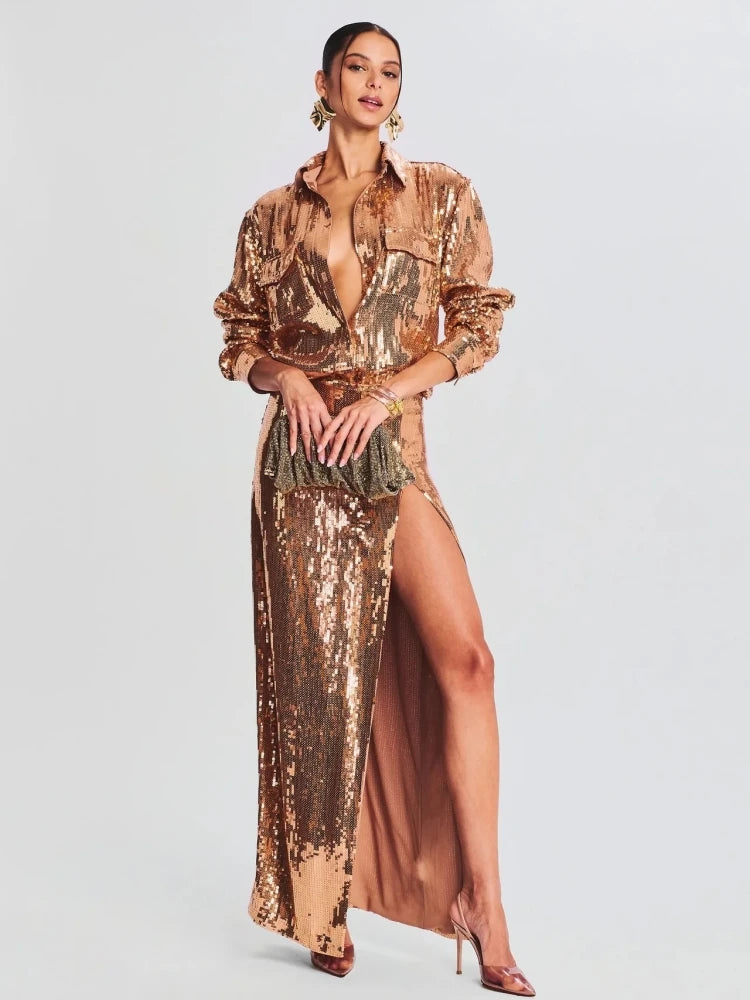 Luxury Sequin Two-Piece Set