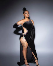 Midnight Luxe Cut-Out Velvet Gown