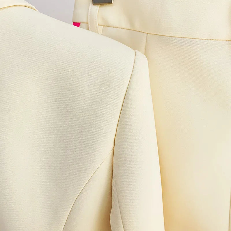 Color Block Blazer Suit Set