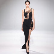 Sheer Illusion Cut-Out Maxi Dress