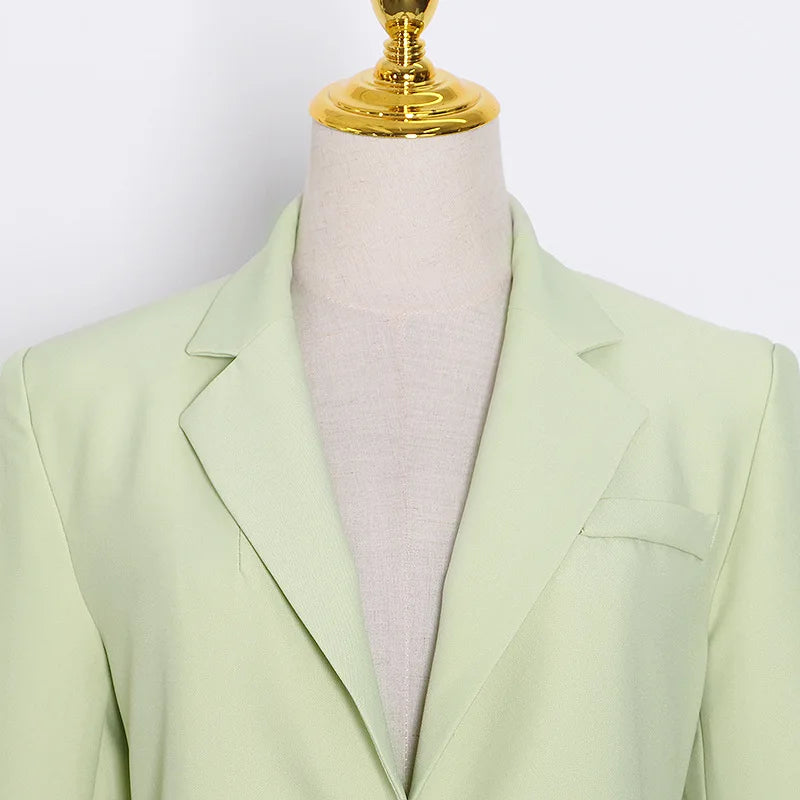 Backless Chain Detail Suit Blazer