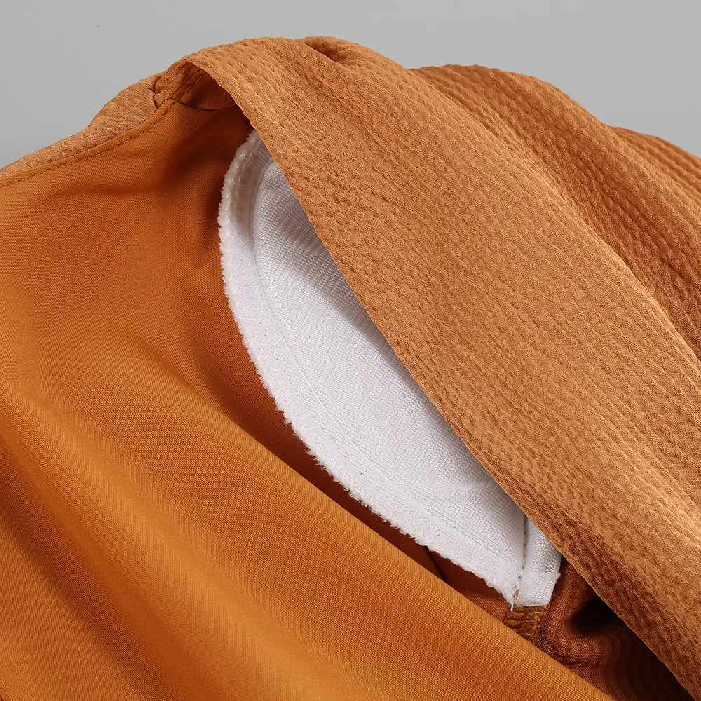 Rust Satin Maxi Dress