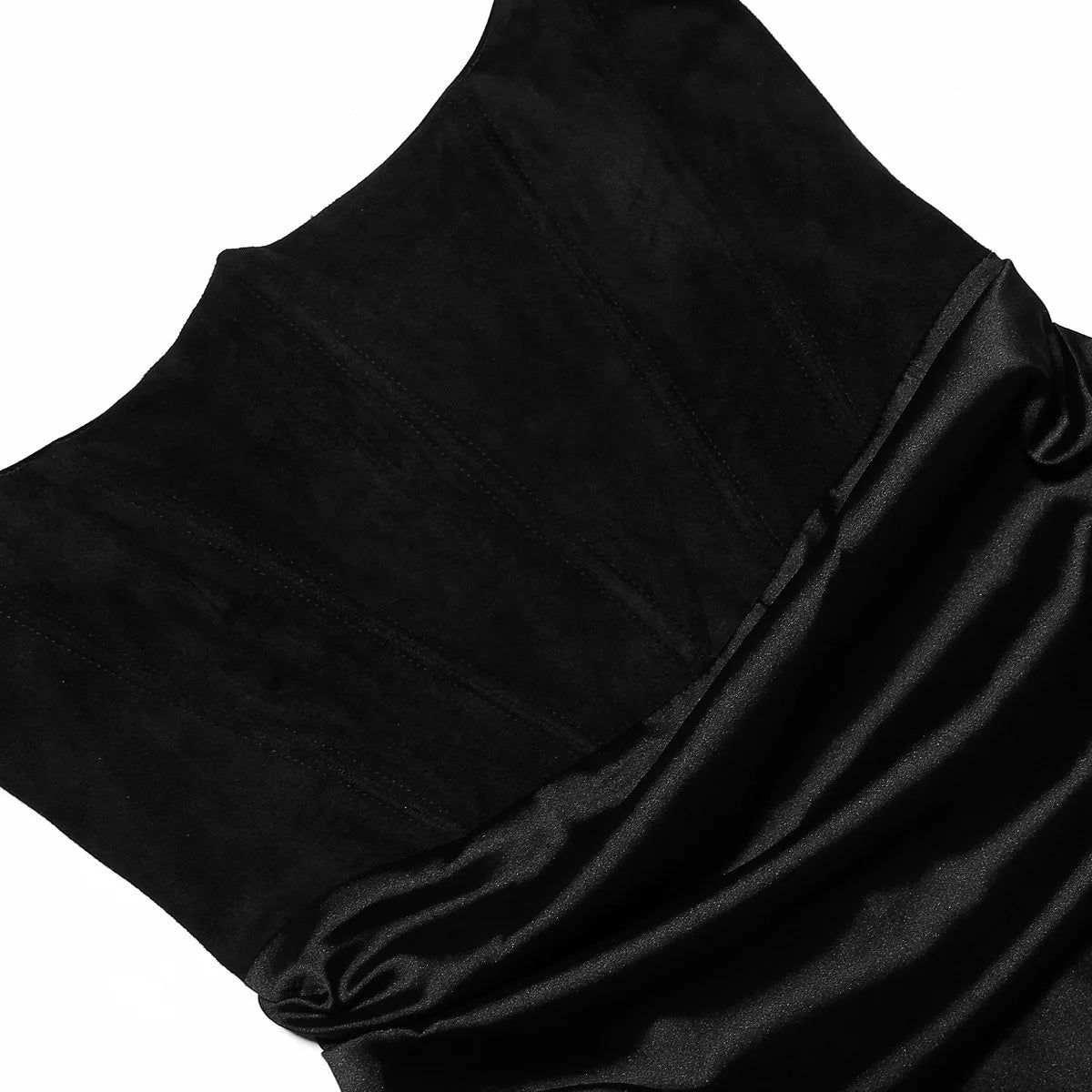 Black Strapless Satin Gown