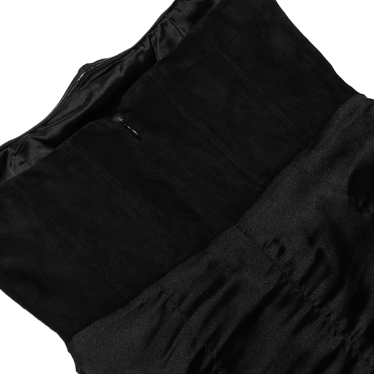 Black Strapless Satin Gown