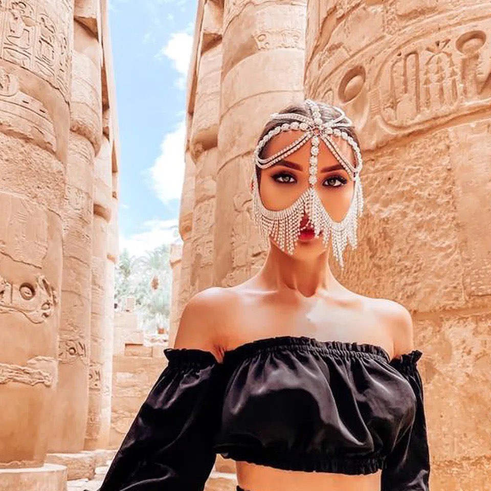 Crystal Headpiece & Veil Face Jewelry