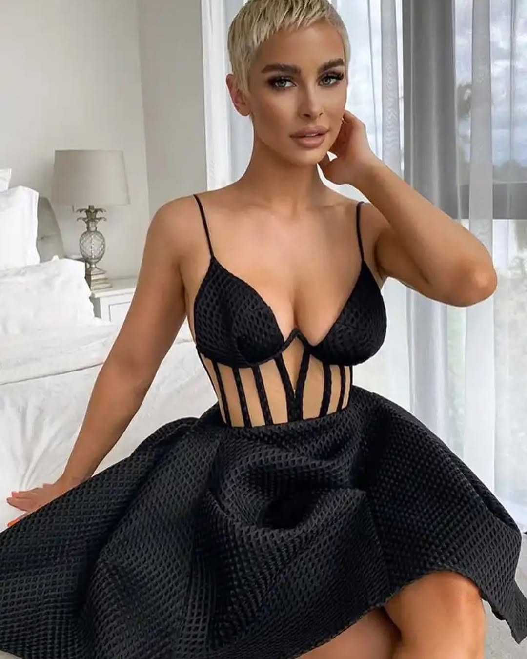 Black Structured Mini Dress