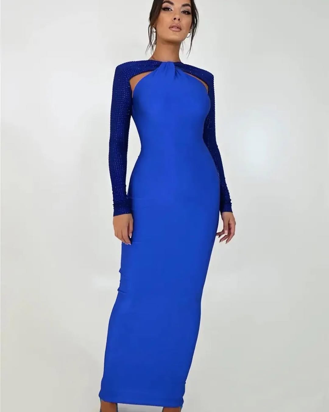 Crystal Sleeve Bodycon Gown