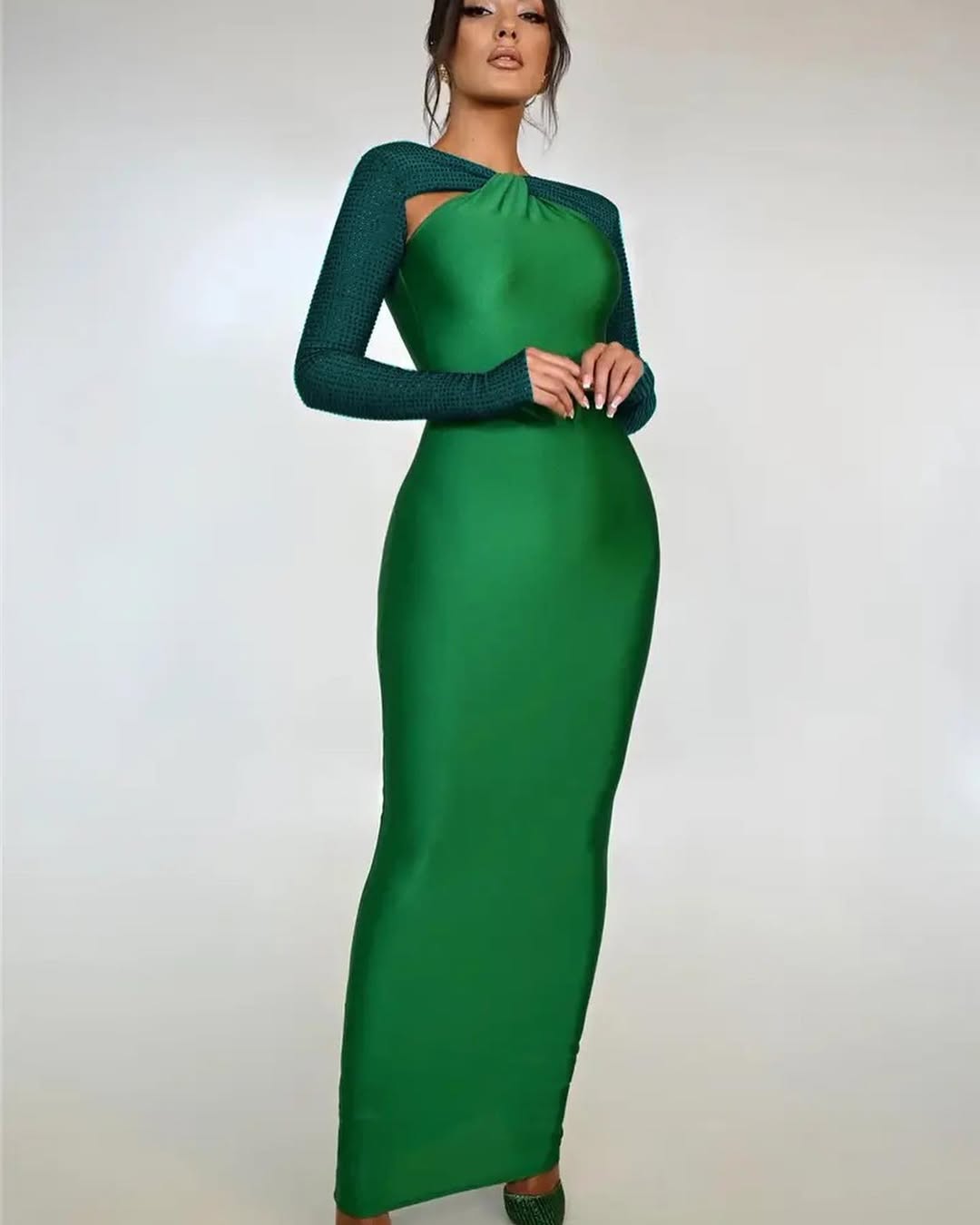 Crystal Sleeve Bodycon Gown
