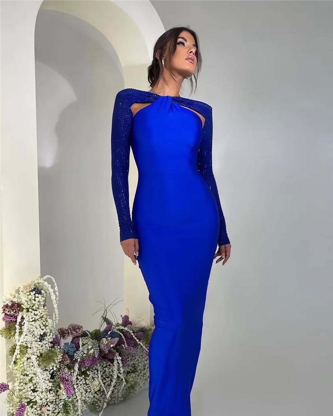 Crystal Sleeve Bodycon Gown