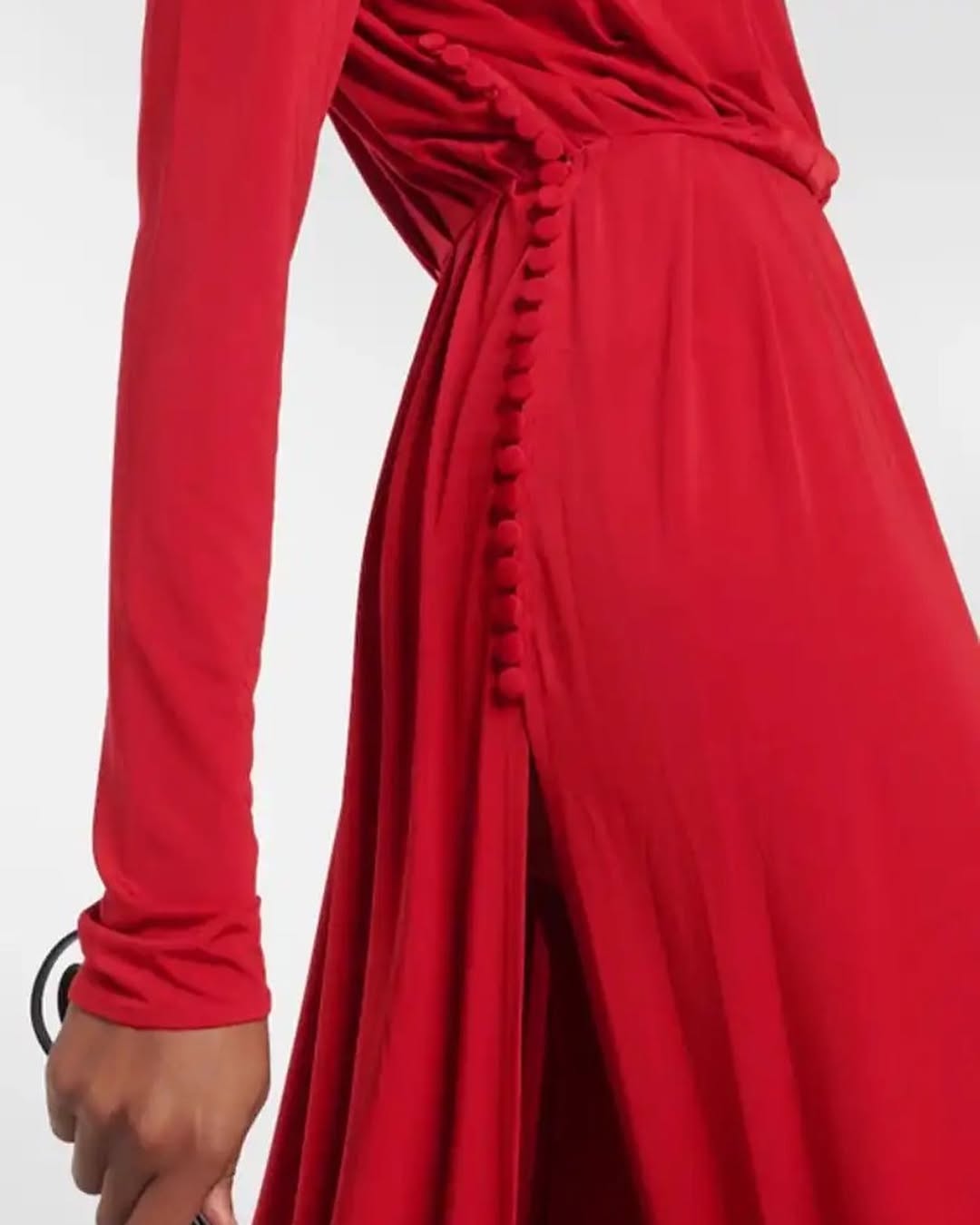 Blue & Red Slit Maxi Dress