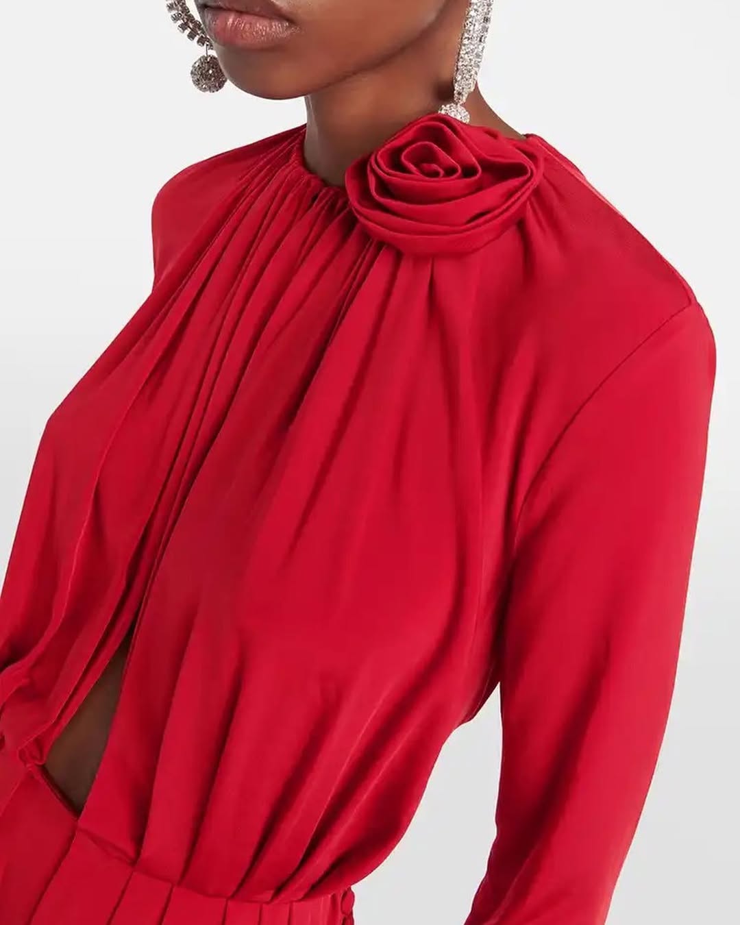 Blue & Red Slit Maxi Dress