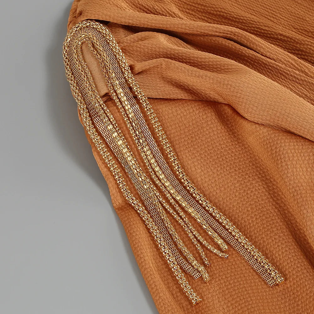 Rust Satin Maxi Dress