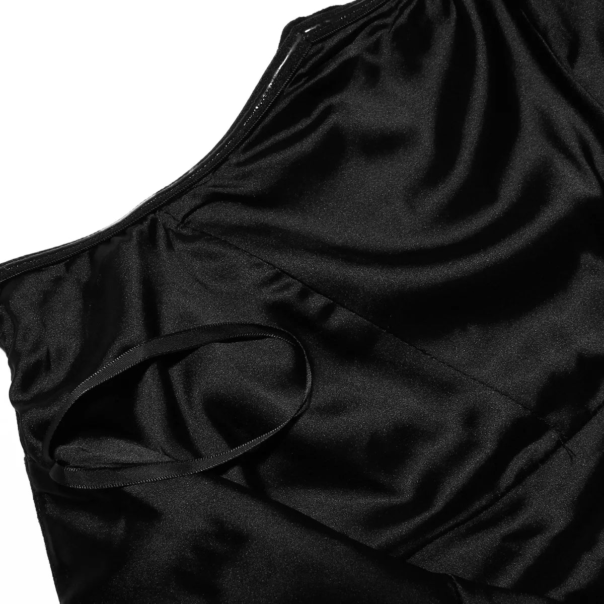 Black Strapless Satin Gown