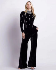 Embellished Black Jumpsuit
