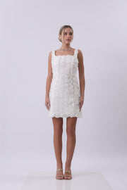 Rosette Couture Mini Dress – Ivory